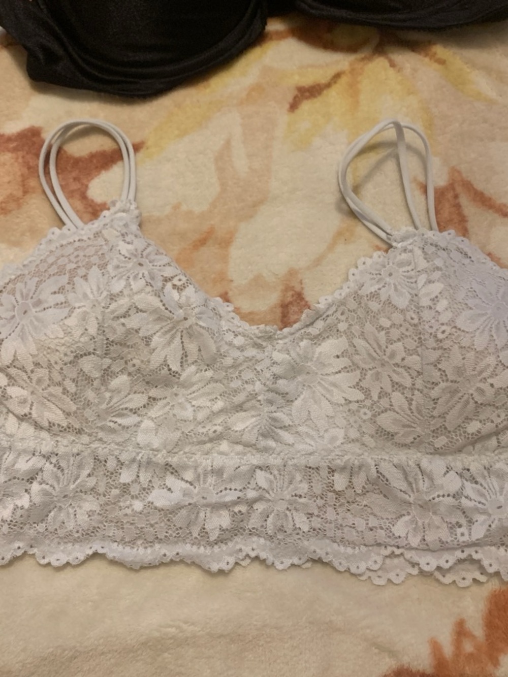 Lace Bralette Camisole in White - Floral Lace Wireless Bralette xl